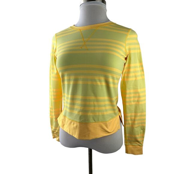 Lululemon Run Warm Up Crew Long Sleeve Yellow Orange Back Zip Top Women's Size 6 - Picture 2 of 11